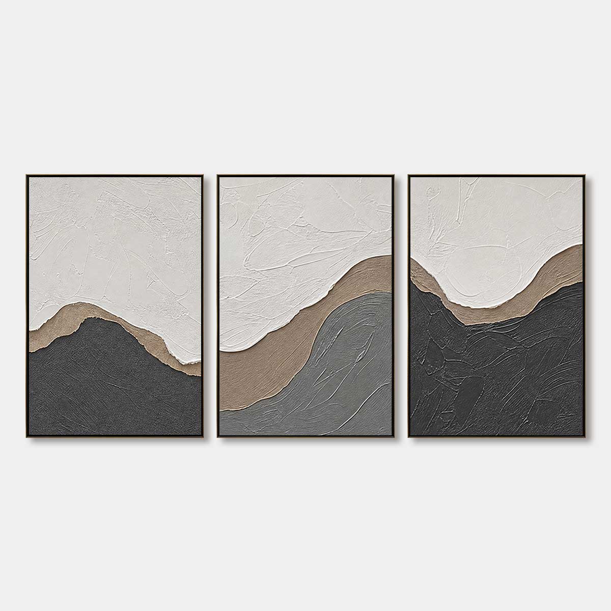 TERRA FIRMA: Textured Minimalist Abstract Earth-Tone Triptych