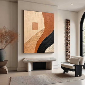 Handmade original textured abstract painting 'TERRA FIRMA', Wabi Sabi, modern wall art