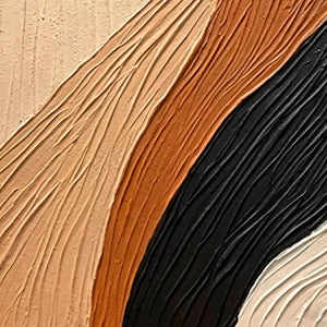 Handmade textured abstract painting in earth tones with impasto detail.