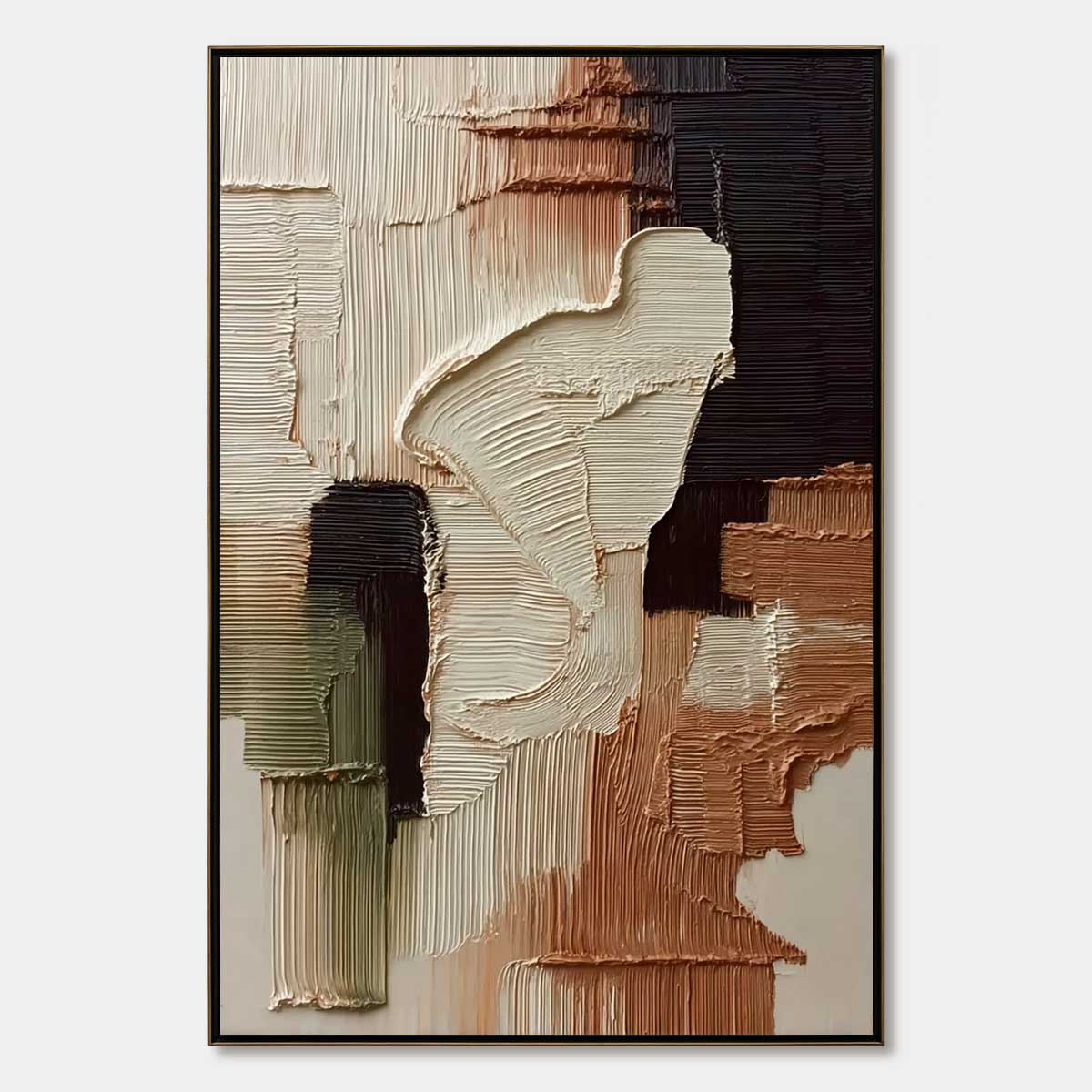 TERRA FIRMA: Wabi Sabi Style Vertical Abstract Painting on Canvas