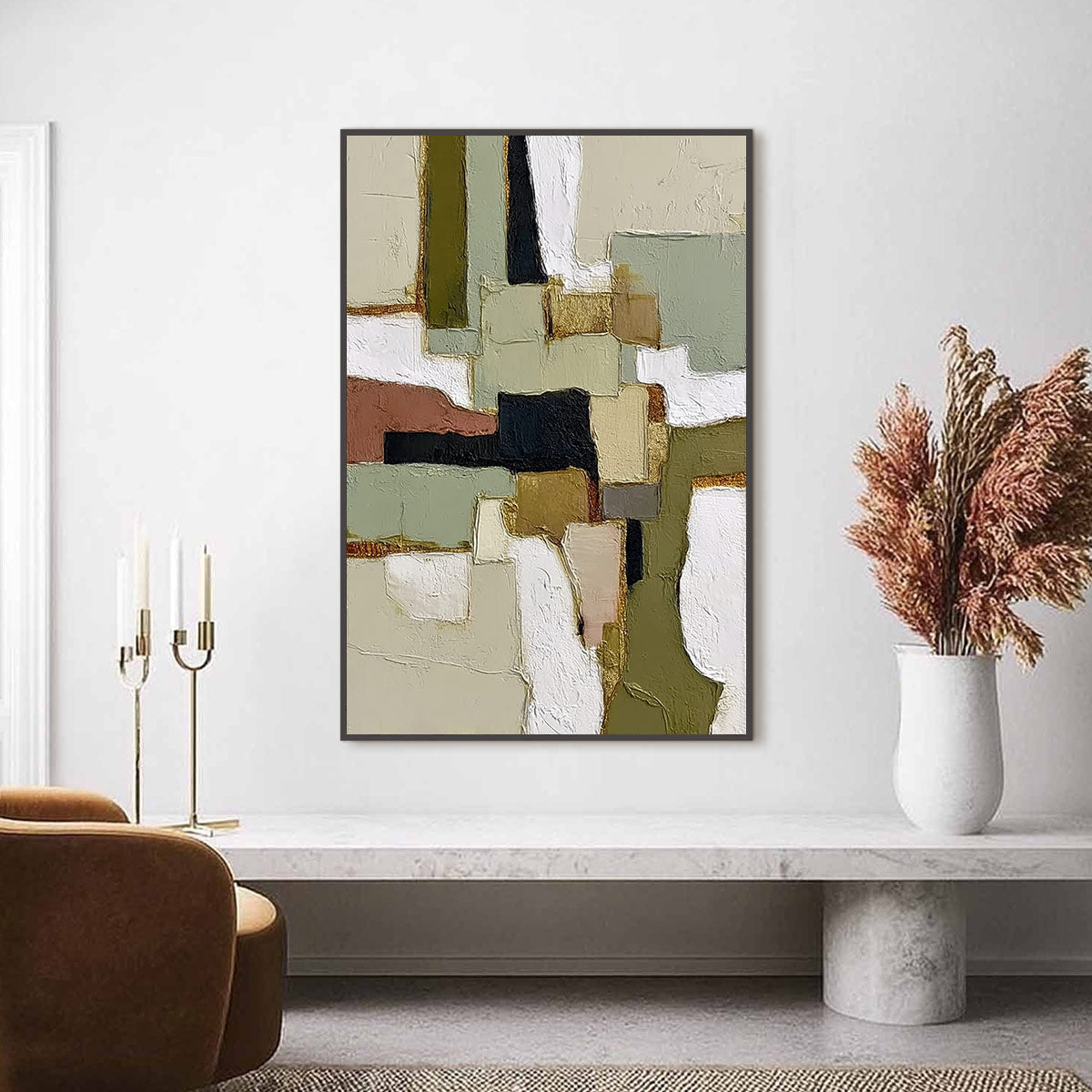 TERRA FIRMA: Wabi Sabi Textured Abstract Painting with Earth Tones