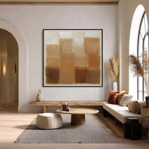 **TERRA FIRMA**: Textured Minimalist Abstract Painting in Earth Tones