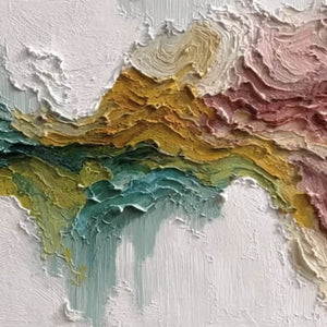 TERRA FLOW: Textured Abstract Landscape Impasto Oil Painting