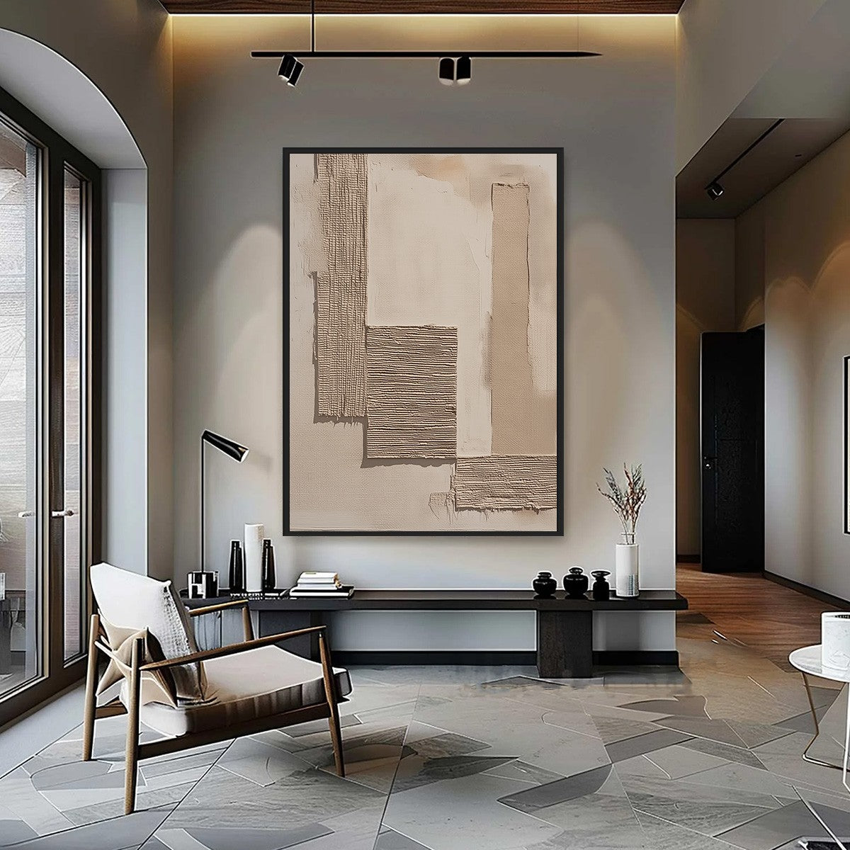 TERRA FORMA: Minimalist Textured Beige and White Abstract Painting