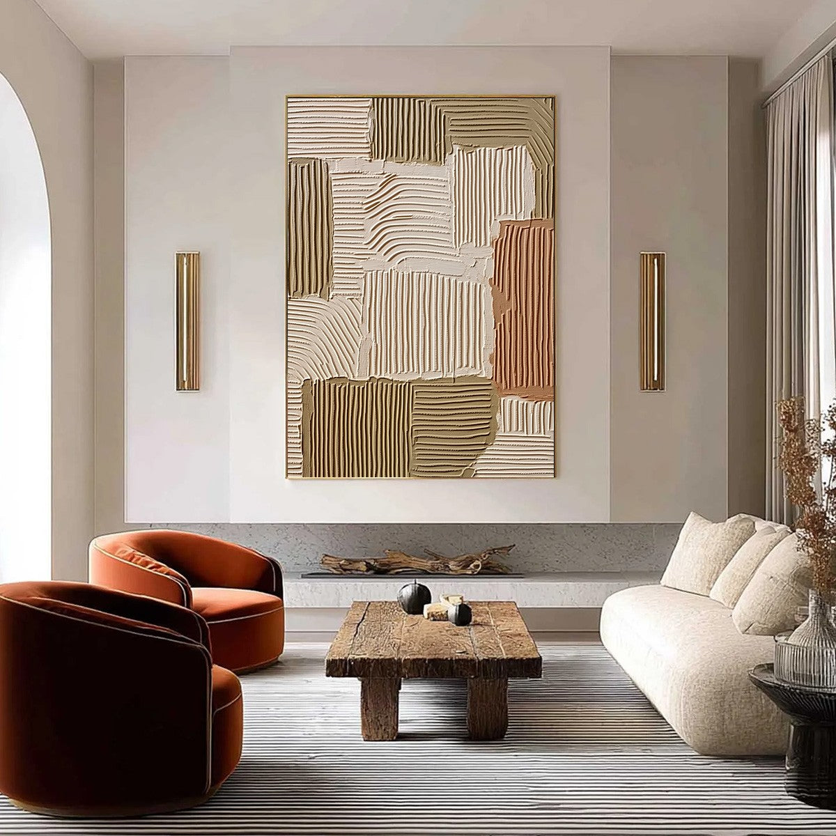TERRA RHYTHMS: Textured Wabi Sabi Abstract Painting in Earth Tones