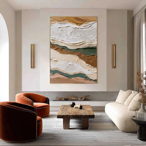 TERRA VEINS: Textured Wabi Sabi Abstract Earth Landscape Painting