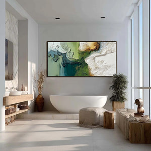 TERRA VERDE: Textured Abstract Earth Tone Landscape Painting