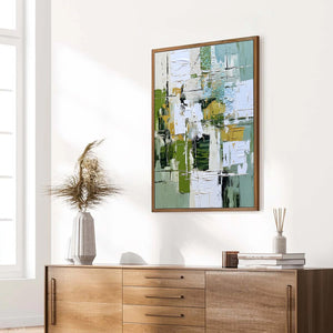 TERRACE VIEW: Textured Abstract Impasto Landscape Painting