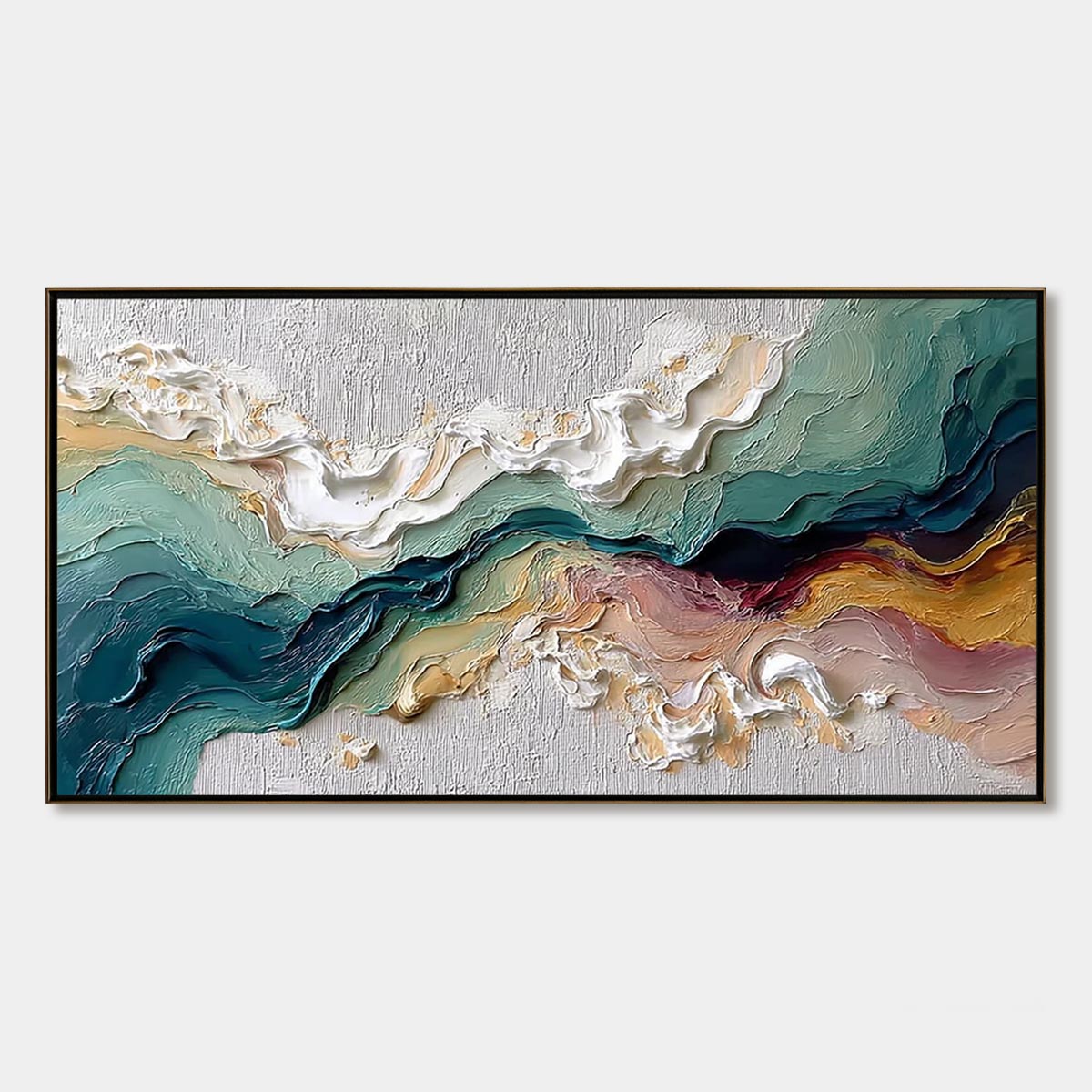 TERRAFLUX: Large Abstract Landscape Heavy Texture Palette Knife Painting