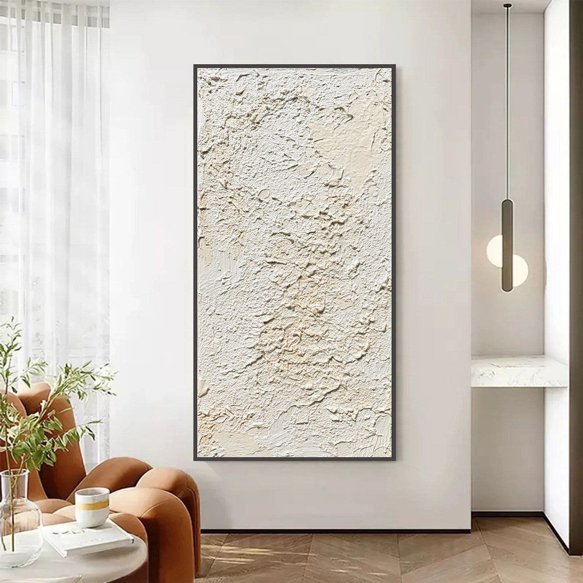 TERRA BLANCA: Heavy Texture Minimalist Wabi Sabi Painting