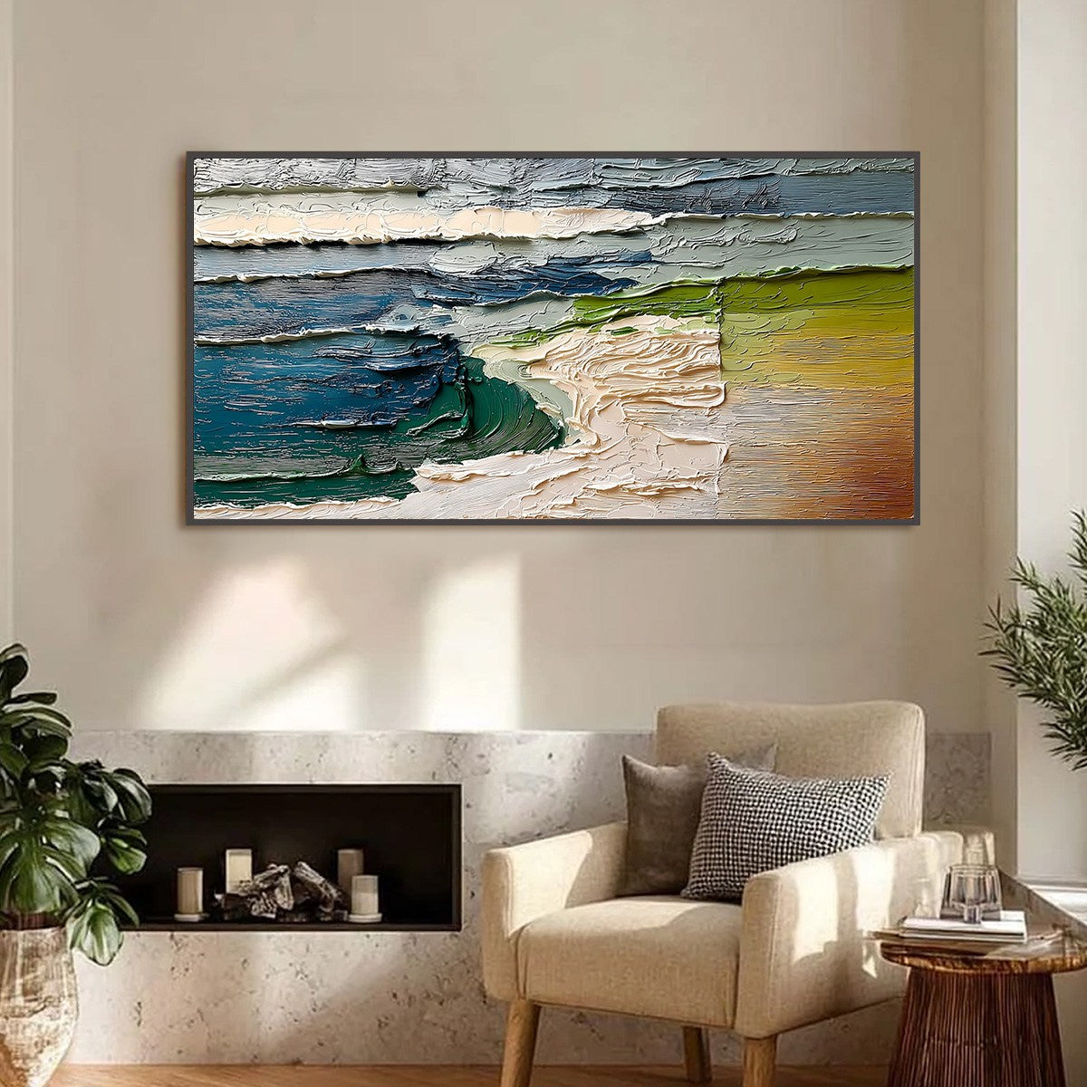 TERRA'S EDGE: Textured Wabi Sabi Coastal Abstract Painting