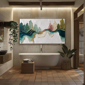 TERRA'S VEINS: Textured Abstract Landscape Impasto Oil Painting