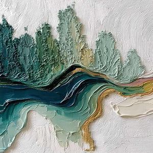 TERRA'S VEINS: Textured Abstract Landscape Impasto Oil Painting