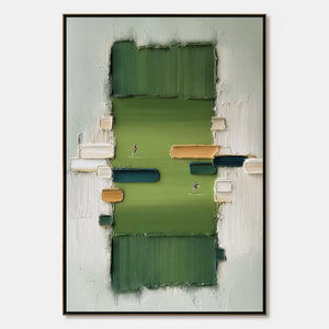 THE ARENA: Textured Abstract Sports Painting with a Minimalist Feel