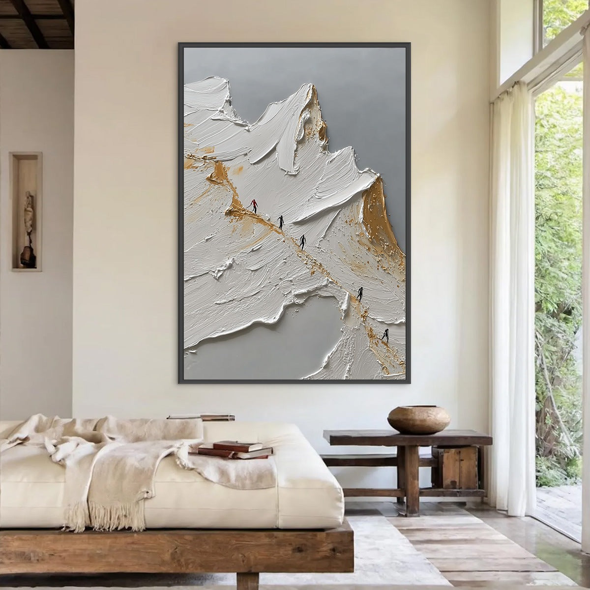 THE ASCENT: Textured Abstract Mountain Impasto Oil Painting