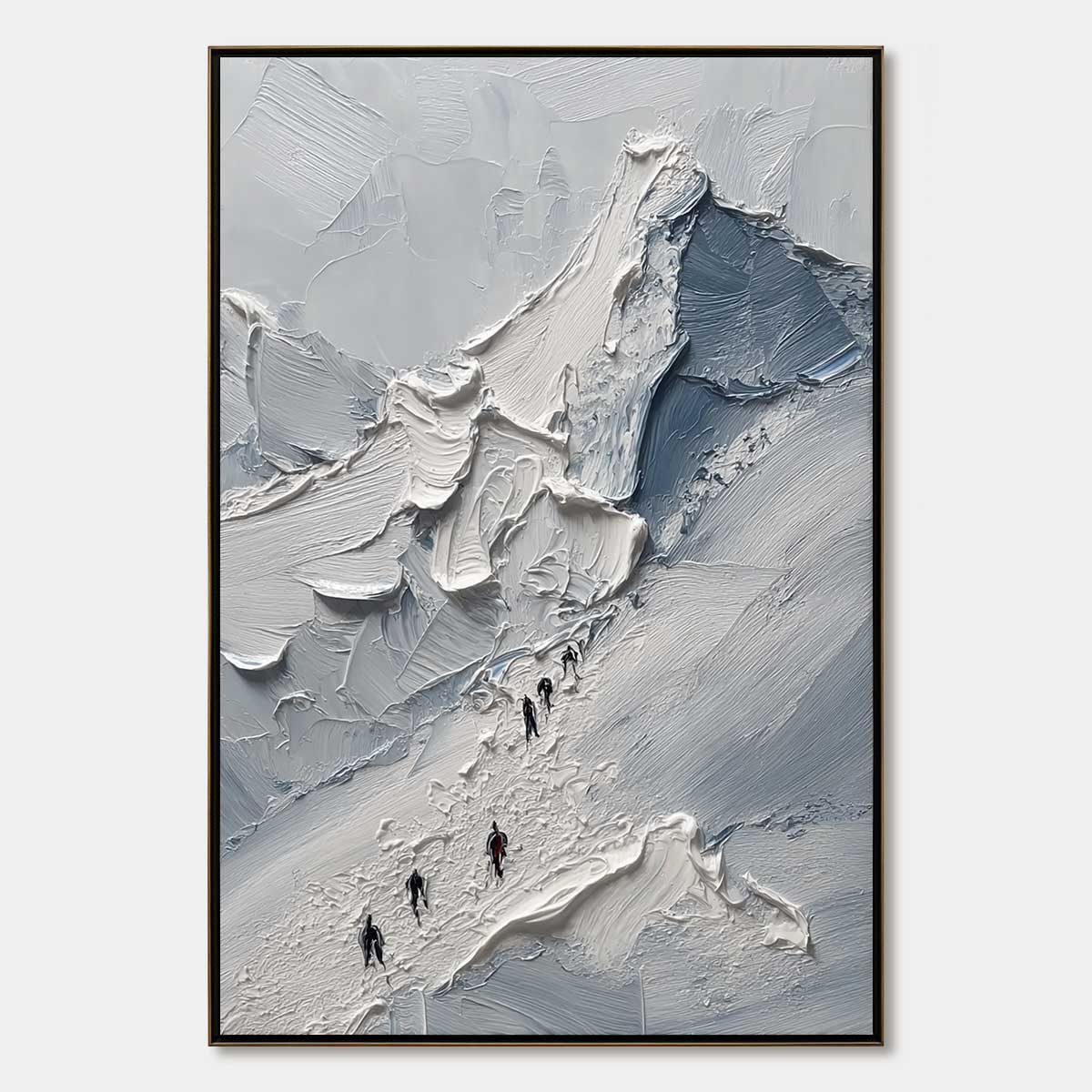 THE ASCENT: Textured Palette Knife Mountain Climbers Wall Art