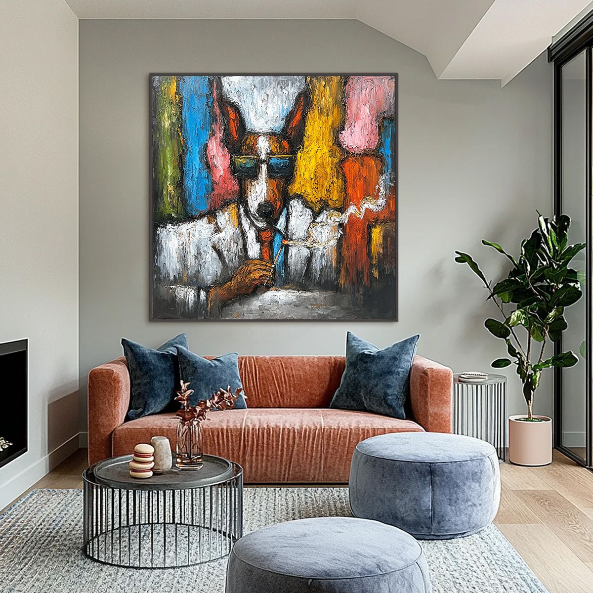 THE BOSS: Colorful Impasto Dog Portrait Painting