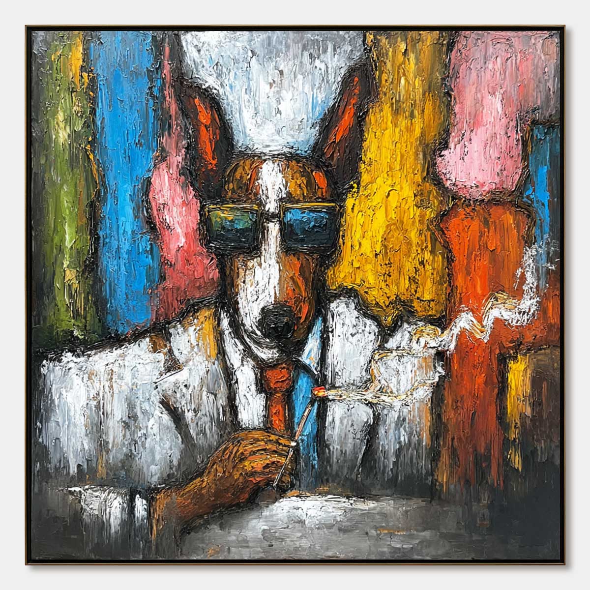 THE BOSS: Colorful Impasto Dog Portrait Painting