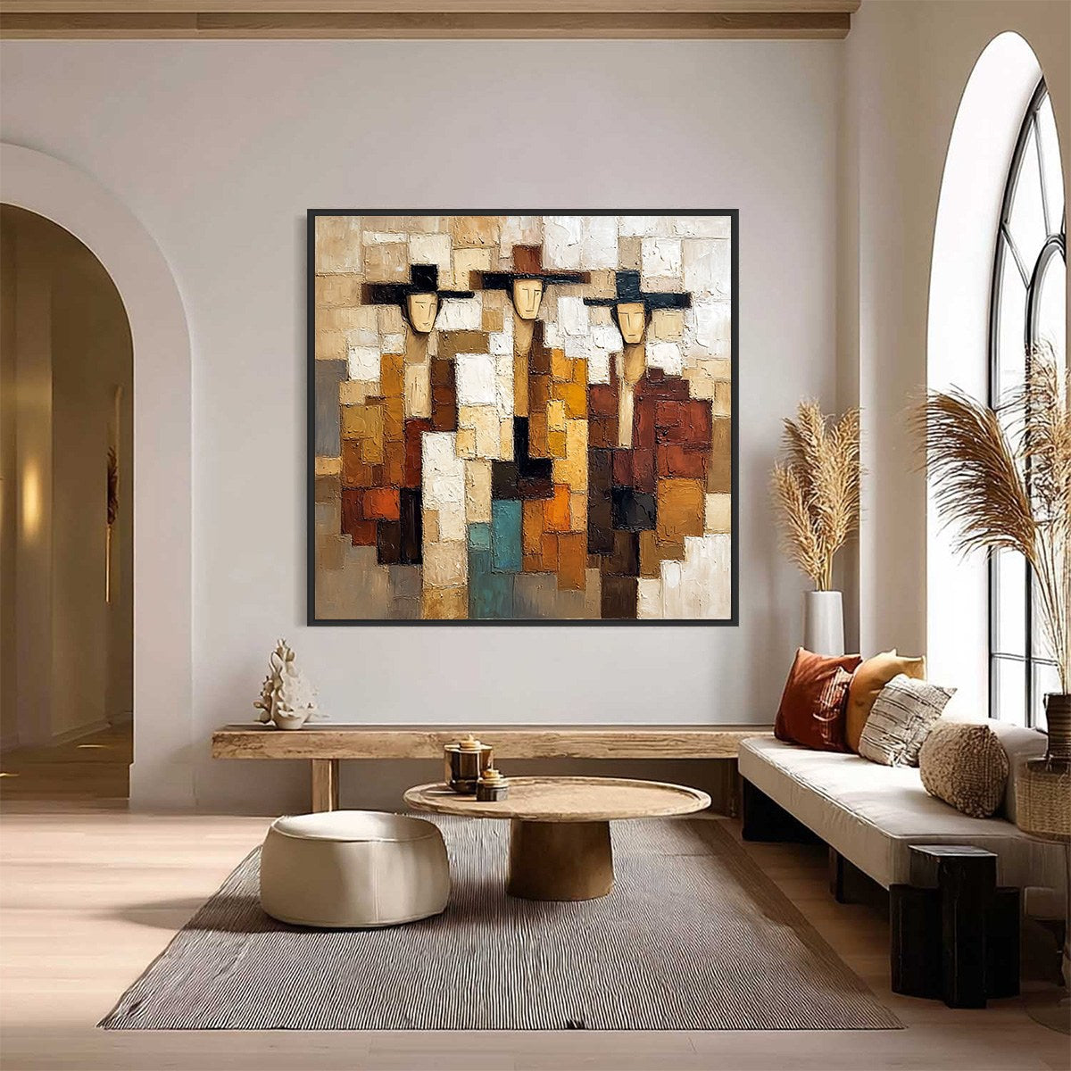 THE COMPADRES: Abstract Figurative Impasto Palette Knife Painting