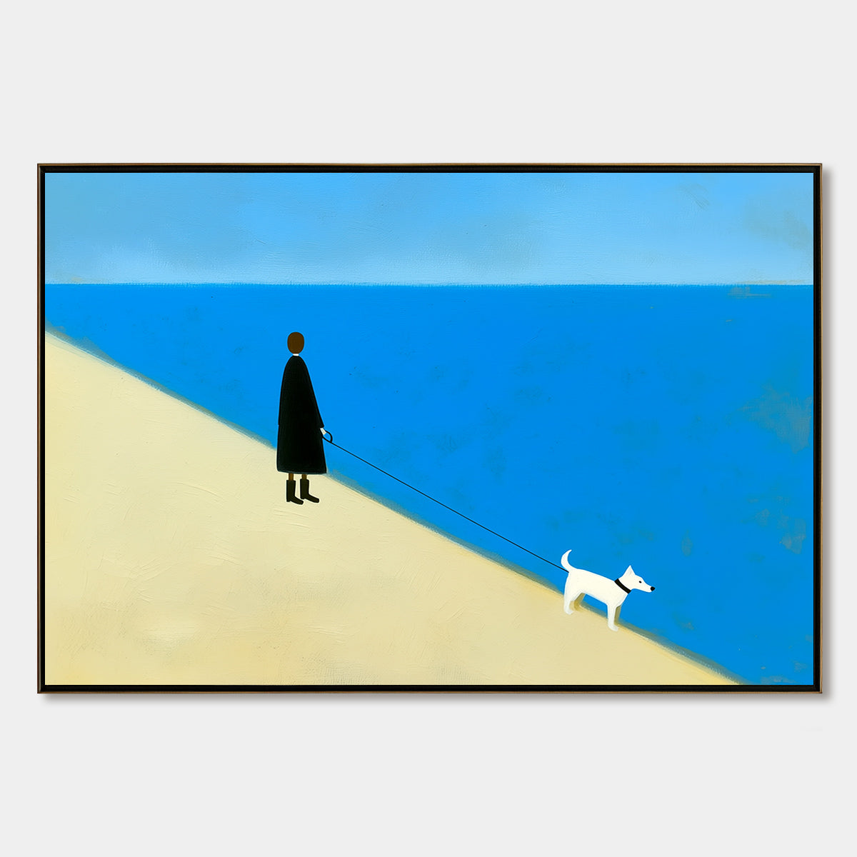 THE COMPANION Minimalist Beach Oil Painting | Modern Wall Art