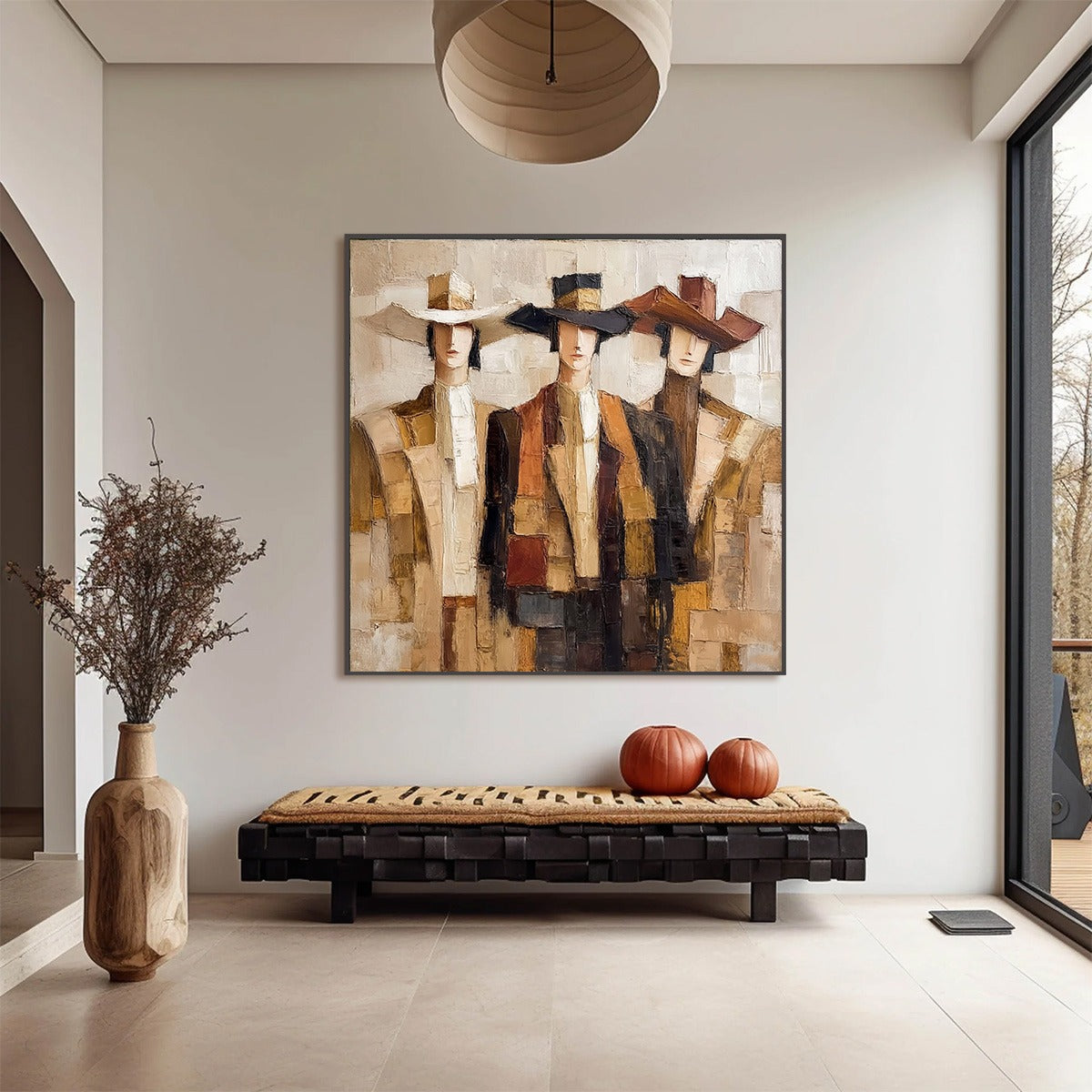 THE COMPANIONS: Textured Figurative Portrait Oil Painting with Palette Knife