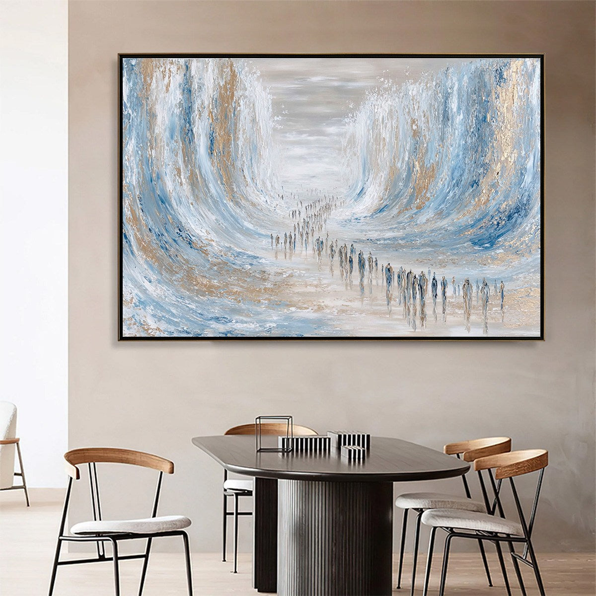 THE CROSSING: Large Textured Abstract Painting of a Human Journey
