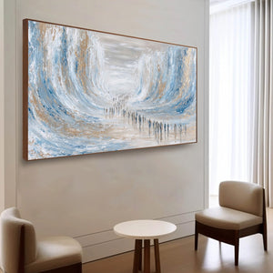 THE CROSSING: Large Textured Abstract Painting of a Human Journey
