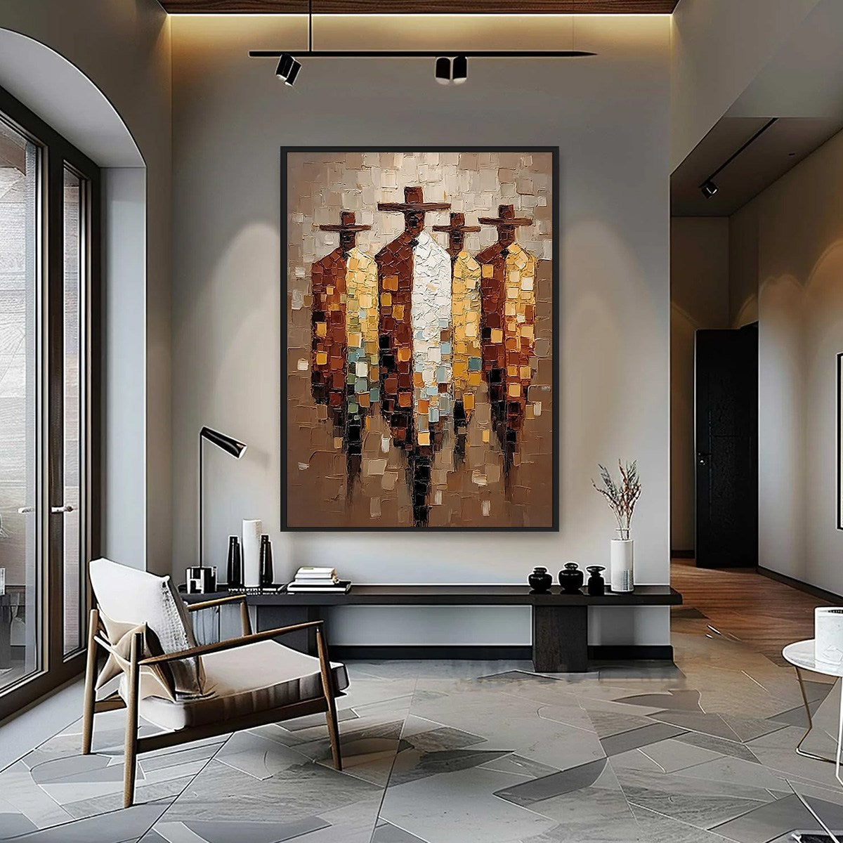 THE FELLOWSHIP: Textured Impasto Figurative Palette Knife Painting