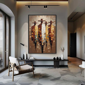 THE FELLOWSHIP: Textured Impasto Figurative Palette Knife Painting