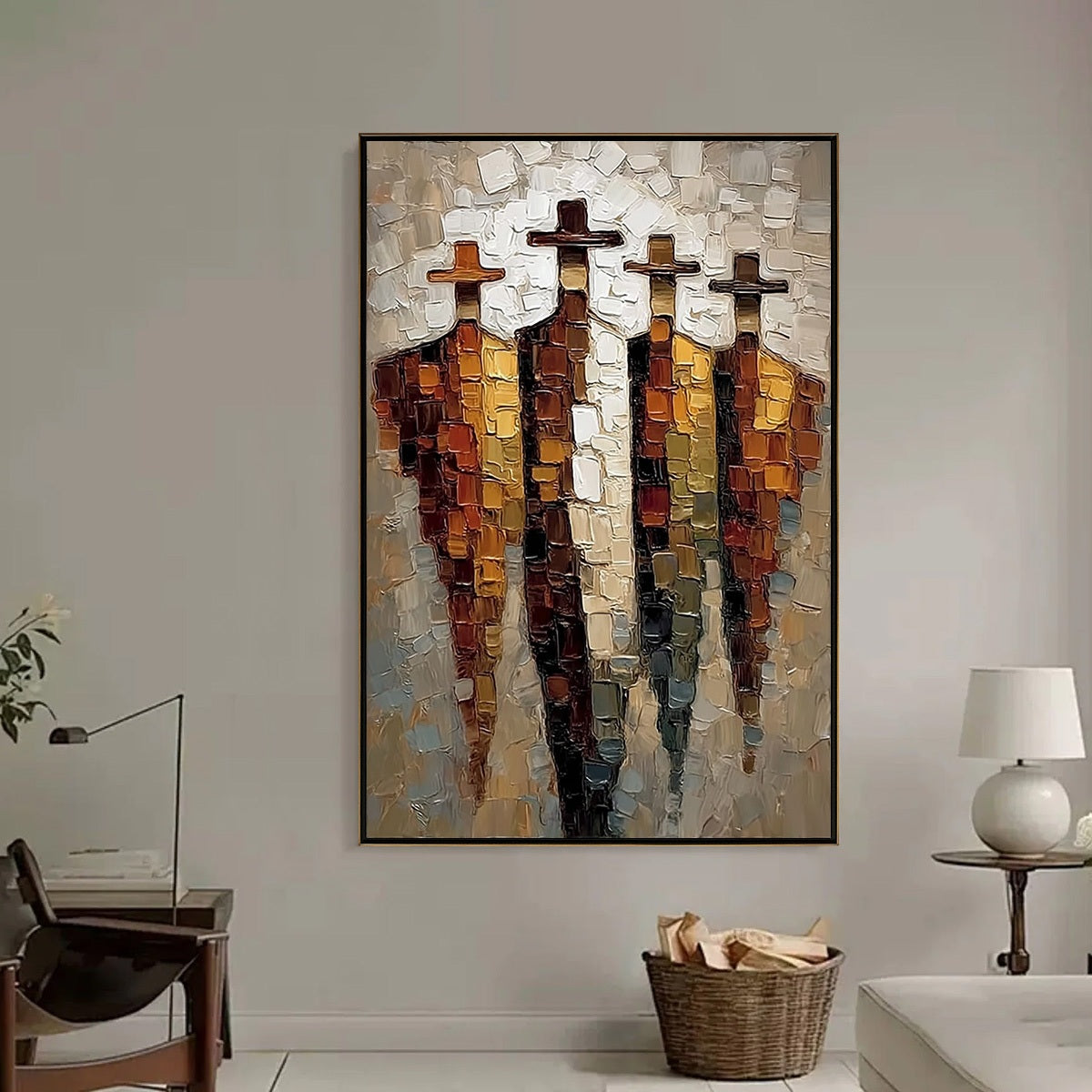 THE FOUR JOURNEYMEN: Abstract Figurative Impasto Palette Knife Painting