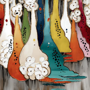 THE GATHERING: Colorful Textured Abstract Figurative Painting