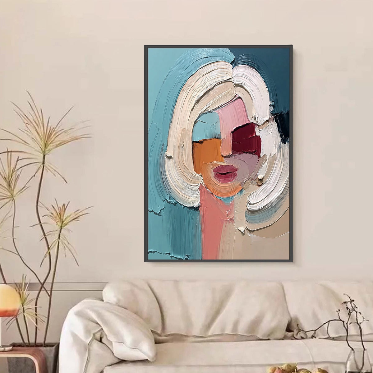 THE GAZE: Textured Abstract Portrait Palette Knife Painting