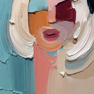 THE GAZE: Textured Abstract Portrait Palette Knife Painting