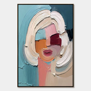 THE GAZE: Textured Abstract Portrait Palette Knife Painting