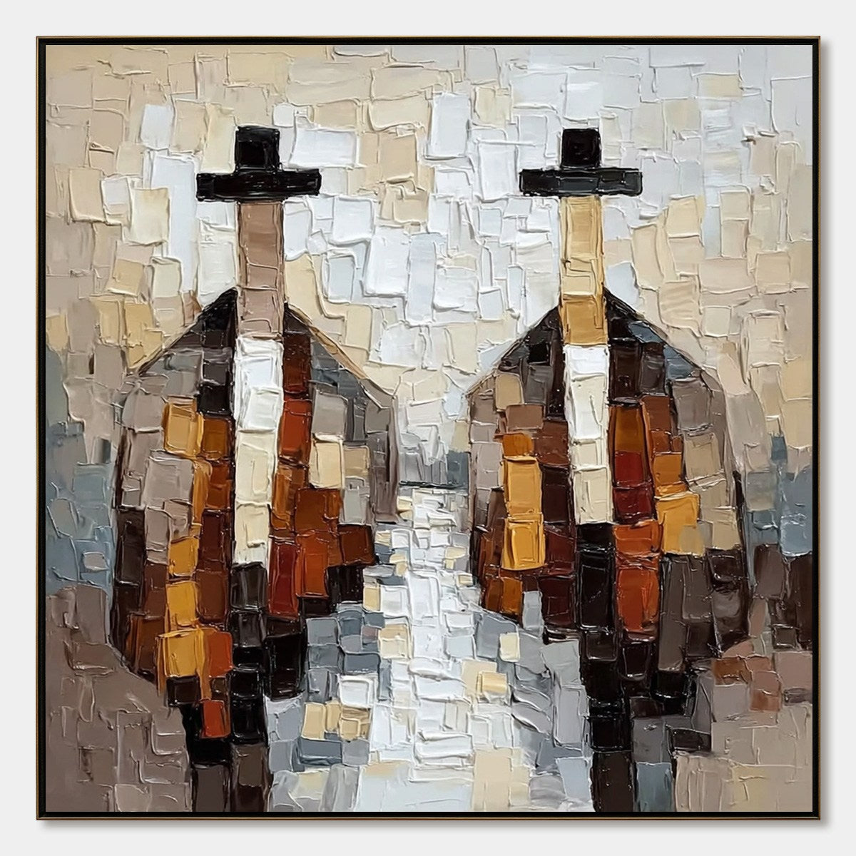 THE JOURNEYMEN: Heavy Texture Palette Knife Figurative Painting