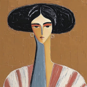 THE MUSE: Textured Figurative Portrait Oil Painting for Modern Decor