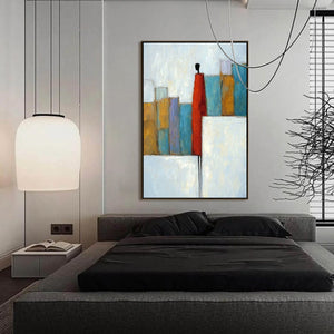THE OBSERVER: Colorful Abstract Figurative Cityscape Painting