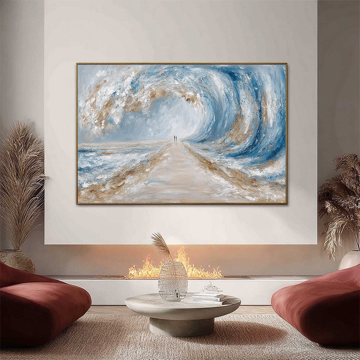 THE PATH WITHIN THE TIDE: Large Textured Abstract Seascape Painting