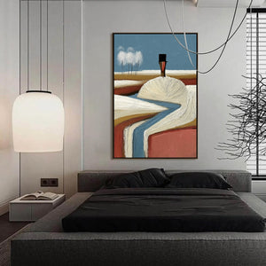 THE SILENT JOURNEY: Textured Wabi Sabi Abstract Landscape Painting