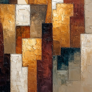 THE TRIAD: Heavily Textured Abstract Figurative Impasto Painting