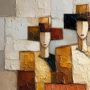 THE TRIAD: Textured Geometric Figurative Portrait Painting