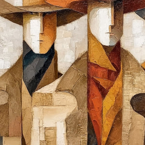 THE UNISON: Abstract Textured Figurative Painting of Three Men
