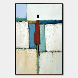 THE VISITOR: Textured Abstract Figurative Painting for Modern Decor
