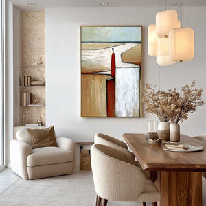 THE VOYAGER: Textured Minimalist Painting of a Solitary Figure