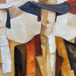 THE COMPANIONS: Textured Figurative Portrait Oil Painting with Palette Knife