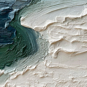 TIDAL CONVERGENCE: Textured Wabi Sabi Abstract Seascape Painting