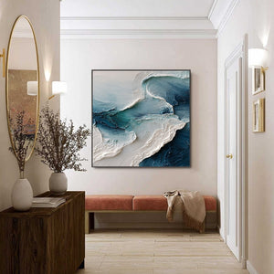 TIDAL RHYTHM: Wabi Sabi Textured Abstract Ocean Wave Painting