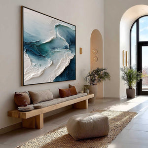 TIDAL RHYTHM: Wabi Sabi Textured Abstract Ocean Wave Painting