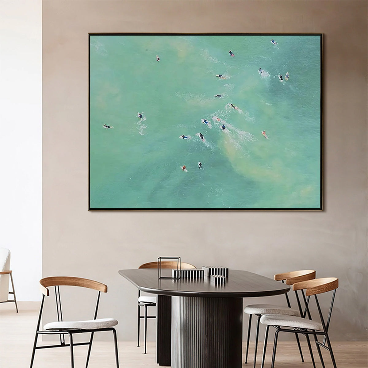 TIDAL CHASE: Aerial Surfer Sports Scene Painting