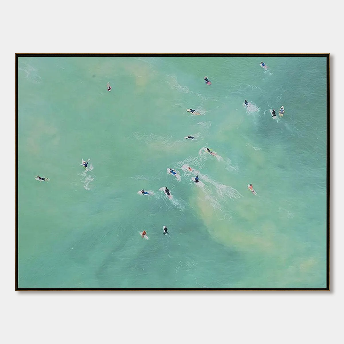 TIDAL CHASE: Aerial Surfer Sports Scene Painting